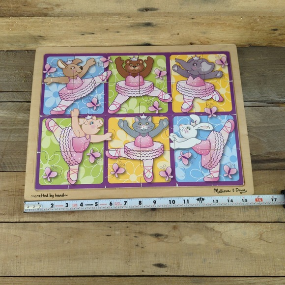 Melissa & Doug Fresh Start Wooden Jigsaw Puzzle Ballerinas & Butterflies 24 Pcs - Picture 8 of 9